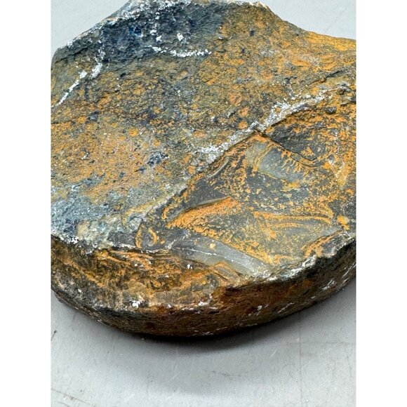 Blue Brazilian Agate Stone Half With Polished Surface & Natural Raw Edges READ - Picture 4 of 12